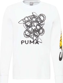 PUMA Funkční tričko \'4th Quarter\' šafrán / čedičová šedá / bílá