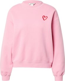 Monki Mikina světle růžová / červená