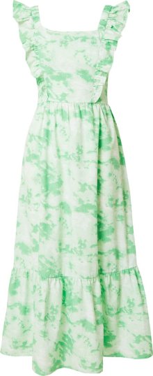 SISTERS POINT Letní šaty \'UNIZA\' světle zelená / bílá