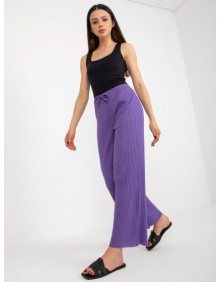 Dámské kalhoty s vázáním RISSA fialové