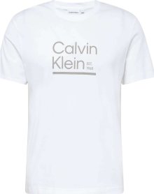 Calvin Klein Tričko šedá / bílá