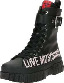 Love Moschino Šněrovací kozačky \'LOVELY LOVE\' černá / bílá
