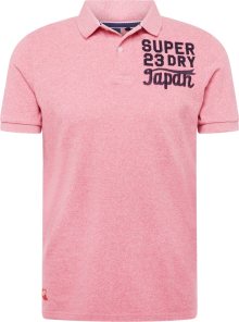 Superdry Tričko noční modrá / růžový melír