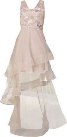 Chi Chi London Koktejlové šaty \'Bestickt\' pink / stříbrná