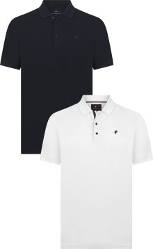 DENIM CULTURE Tričko \'TAO\' námořnická modř / bílá