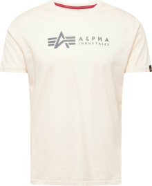 ALPHA INDUSTRIES Tričko béžová / tmavě šedá