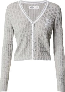 HOLLISTER Kardigan šedá / bílá