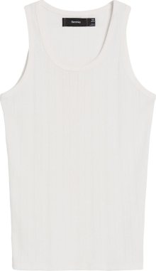 Bershka Tričko přírodní bílá