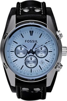 FOSSIL Analogové hodinky světlemodrá / černá / stříbrná