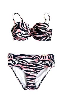 Dvoudílné plavky Evita-D  černo-růžové- Gabbiano 40D/L