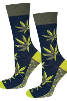 Ponožky SOXO ve sklenici - Marihuana  zelená 40-45