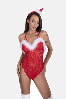 LivCo Corsetti Fashion Body Santas Lace Lady 90705 Red S/M