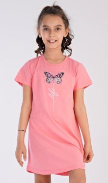 Dětská noční košile s krátkým rukávem Vienetta Secret Motýl | lososová | 13 - 14