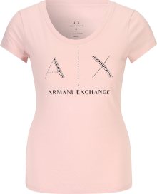 ARMANI EXCHANGE Tričko růžová / černá / bílá