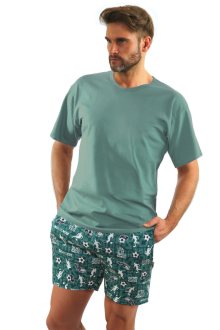Pánské pyžamo s krátkými rukávy 2242/11 zelená L