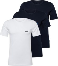 BOSS Black Tričko marine modrá / námořnická modř / aqua modrá / bílá