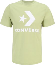 CONVERSE Tričko světle zelená / bílá