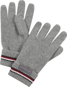 TOMMY HILFIGER Prstové rukavice tmavě modrá / šedý melír / červená / bílá