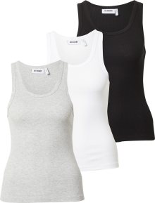 WEEKDAY Top šedá / černá / bílá