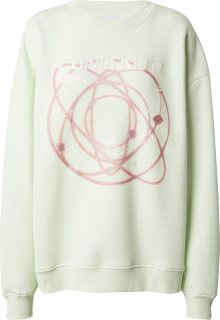 Calvin Klein Jeans Mikina \'GALAXY\' pastelově zelená / červenofialová / bílá