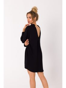 M740 Košilové šaty s ozdobným límcem - černé EU S