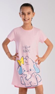 Dětská noční košile s krátkým rukávem Vienetta Secret Slon | světle lososová | 13 - 14