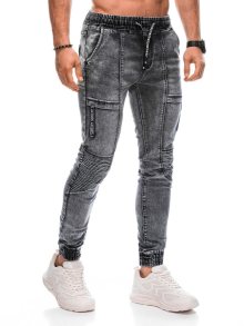 Buďchlap Módní jogger kalhoty v šedé barvě P1372