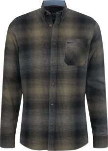Košile lindbergh antracitová / khaki / černá
