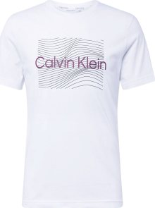 Tričko Calvin Klein ostružinová / černá / bílá