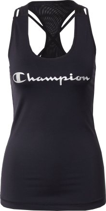 Sportovní top Champion Authentic Athletic Apparel černá / stříbrná