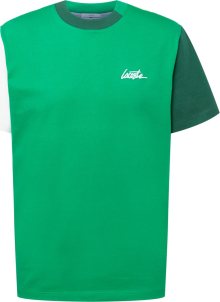 Tričko Lacoste zelená / tmavě zelená / bílá