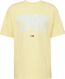 Tričko Tommy Hilfiger světle žlutá / světle šedá / červená / bílá