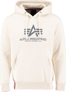 Mikina alpha industries krémová / tmavě šedá
