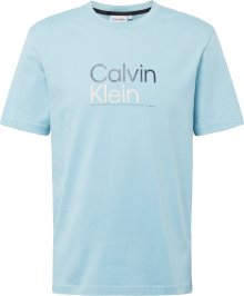 Tričko Calvin Klein nebeská modř / černá / bílá