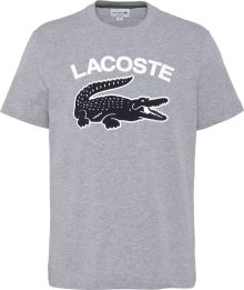 Tričko Lacoste šedý melír / černá / bílá