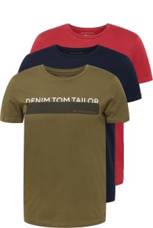 Tričko Tom Tailor Denim námořnická modř / khaki / červená / bílá