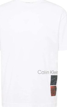 Tričko Calvin Klein šedá / oranžově červená / černá / bílá