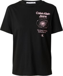 Tričko Calvin Klein Jeans růžová / černá
