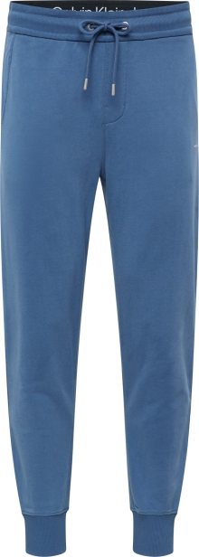 Kalhoty Calvin Klein Jeans nebeská modř / černá / bílá