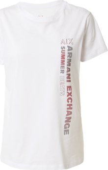 Tričko Armani Exchange stříbrně šedá / pink / červená / bílá