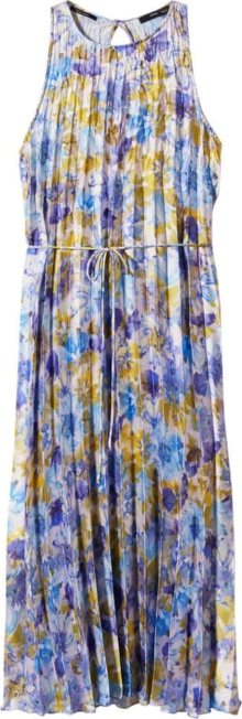 Letní šaty \'Bouquet\' Mango modrá / hořčicová / svítivě fialová / bílá