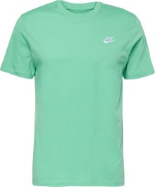 Tričko Nike nefritová / bílá