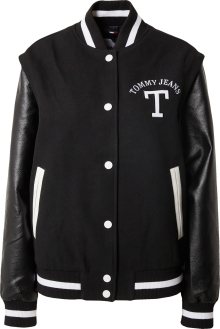 Přechodná bunda Tommy Jeans černá / bílá