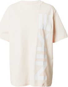 Tričko Nike Sportswear světle béžová / bílá