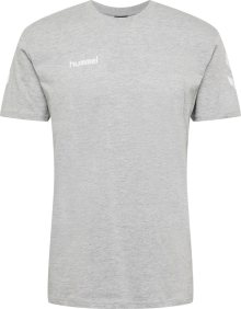 Funkční tričko Hummel šedý melír / bílá