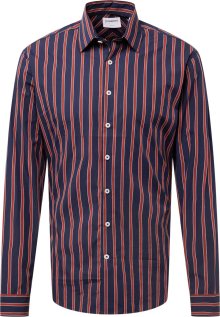 Košile \'Striped shirt L/S\' lindbergh námořnická modř / rezavě červená / bílá