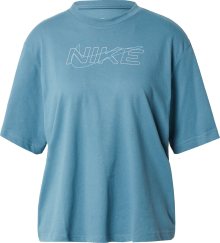 Funkční tričko Nike azurová modrá / bílá