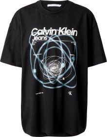 Tričko Calvin Klein Jeans světlemodrá / černá / bílá