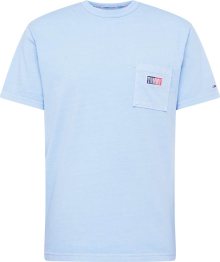Tričko Tommy Hilfiger pastelová modrá / červená / bílá