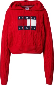 Svetr Tommy Jeans námořnická modř / ohnivá červená / bílá